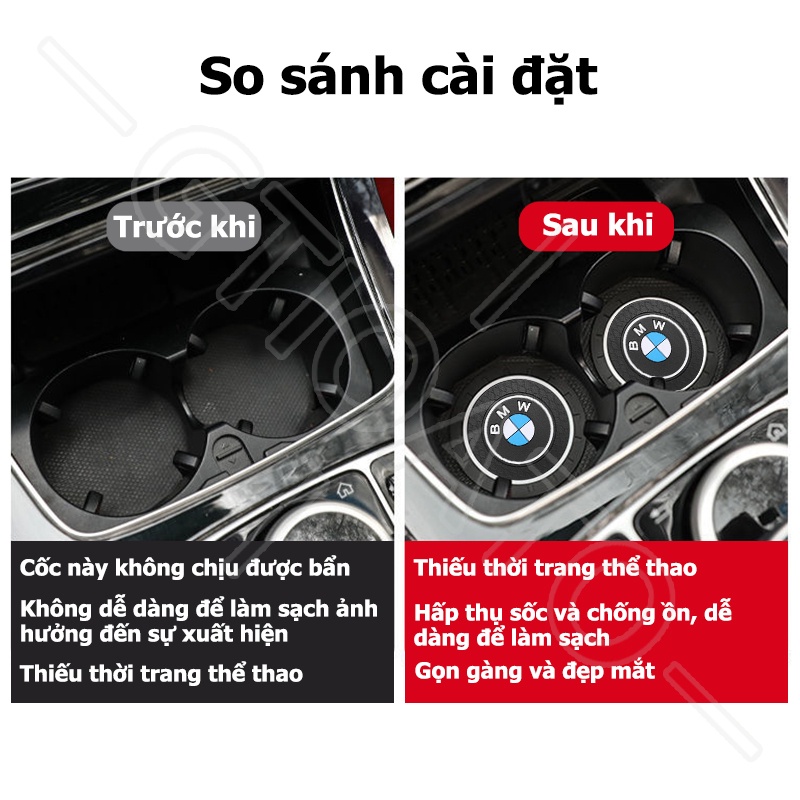 GTIOATO Lót Ly Xe Hơi Miếng Lót Cốc Xe Ô Tô Miếng Lót Ly Xe Ô Tô Chống Trượt Trang Trí NộI ThấT Ô Tô Cho BMW X4 E46 E90 F30 F10 1 X2 8 118I 320i M4 E60 218i X5 M3 318i X7 E39 7 E36 E30 530i M8 520i X6 Z4 420i 220I Z3 325I 316I X1 120I 330e G20 X3