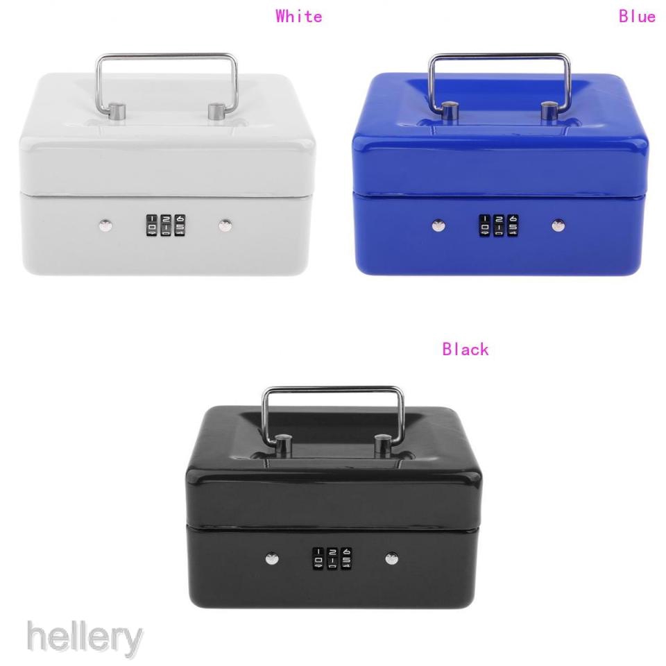 [HelleryVN] Hộp Đựng Tiền Mini Bằng Thép Có Khóa Di Động Có Khay Đựng Tiền Có Thể Tháo Rời