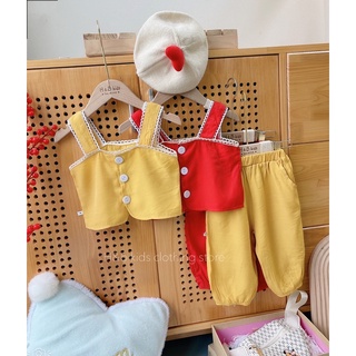 Xả Set đũi lạnh 2s dải cúc bé gái