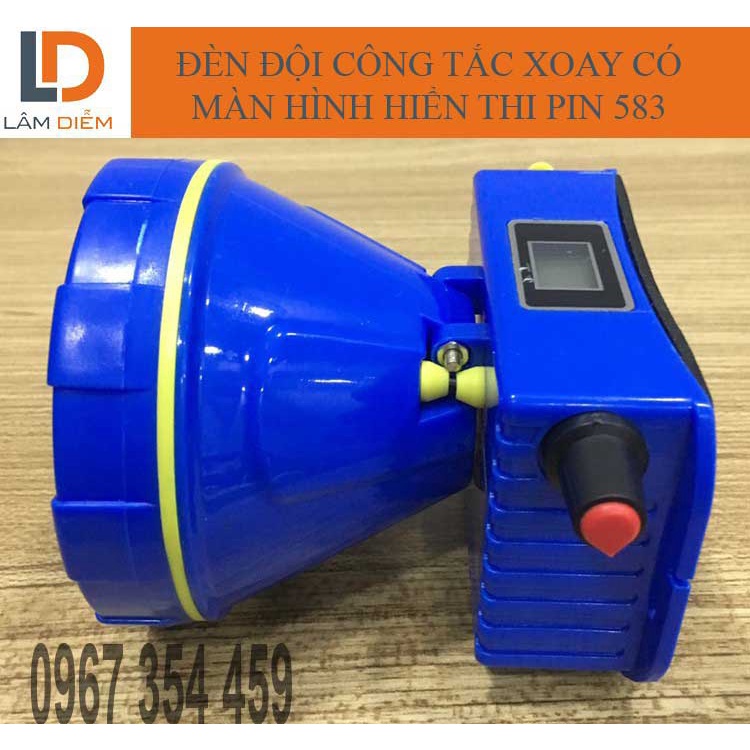 Đèn pin led đội đầu pin sạc usb siêu bền có màn hình lcd 583