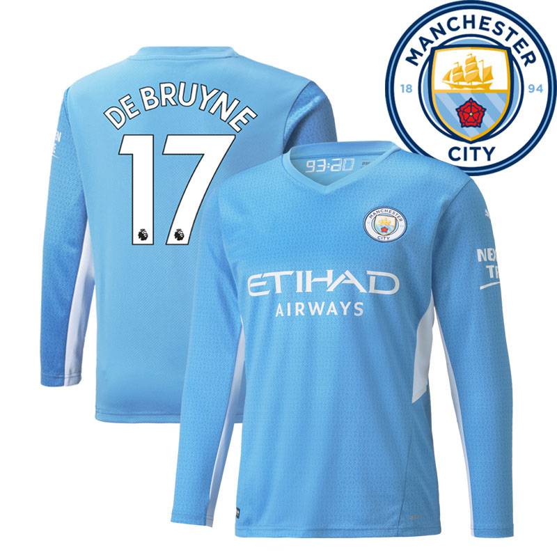 21 / 22 Manchester City Fc. Áo Thun Thể Thao Tay Dài De Bruyne Bernardo Grealish Foden