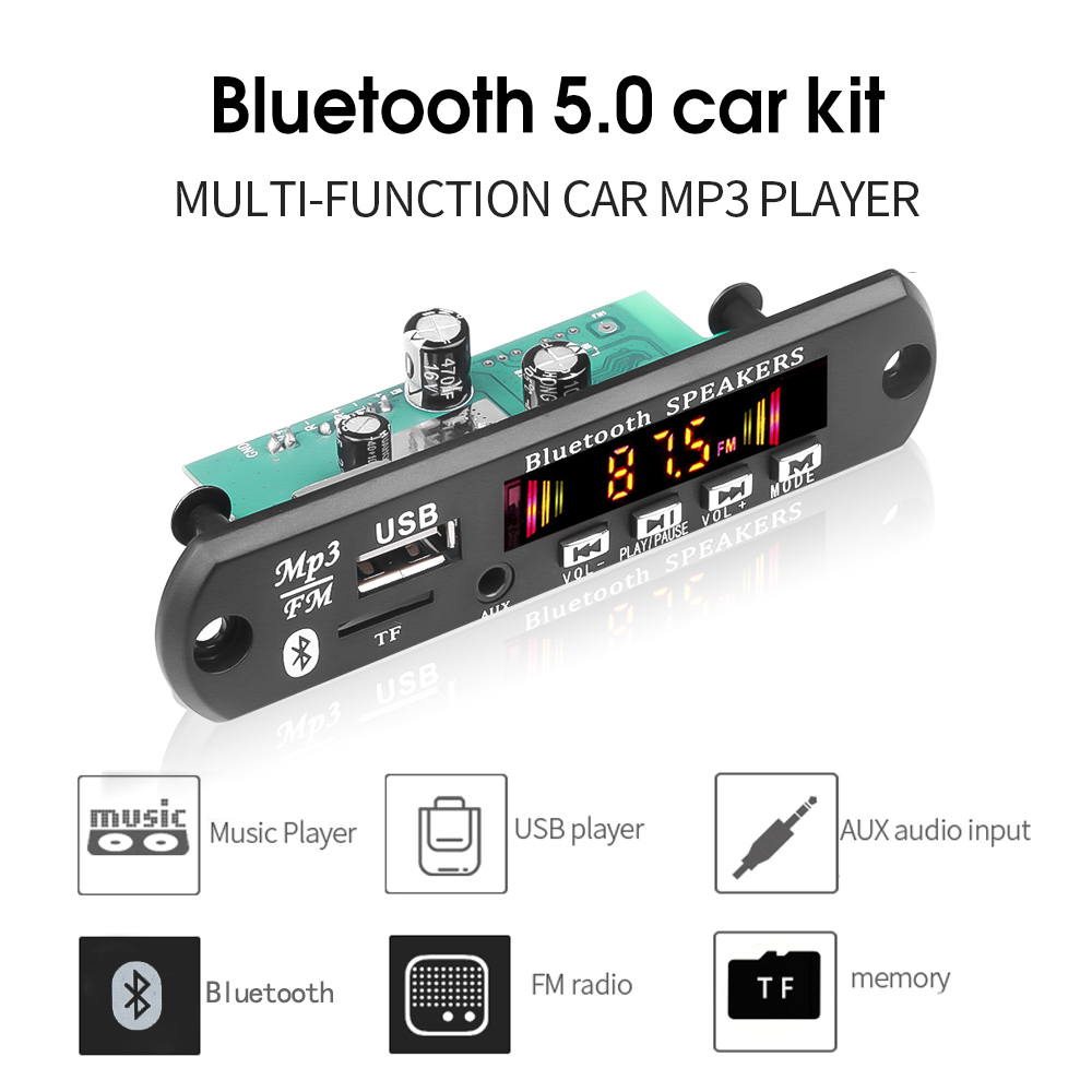 Bảng Giải Mã MP3 KEBIDUMEI 917BT Màn Hình Màu Kết Nối Bluetooth5.0 50W 12V Với Chức Năng Ghi Âm Cho Xe Hơi