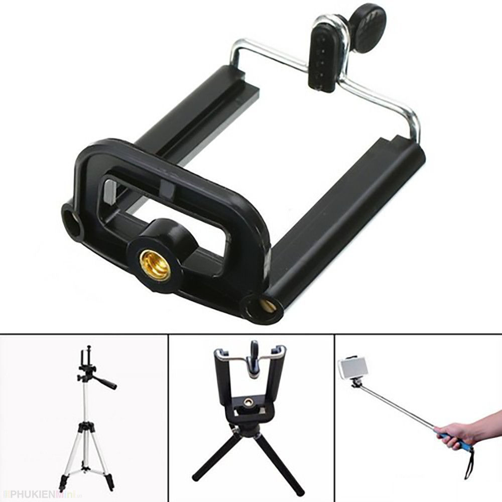 Đầu kẹp điện thoại cơ bản, kẹp gắn điện thoại lên giá đỡ tripod 3 chân (không gồm giá đỡ) giá rẻ