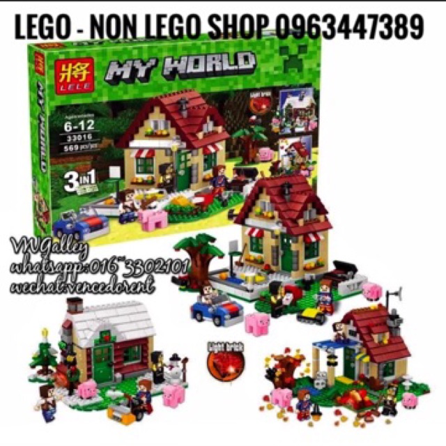 Lego minecraft - LeLe 33016 ( Xếp hình Ngôi Nhà 4 Mùa 569 khối )