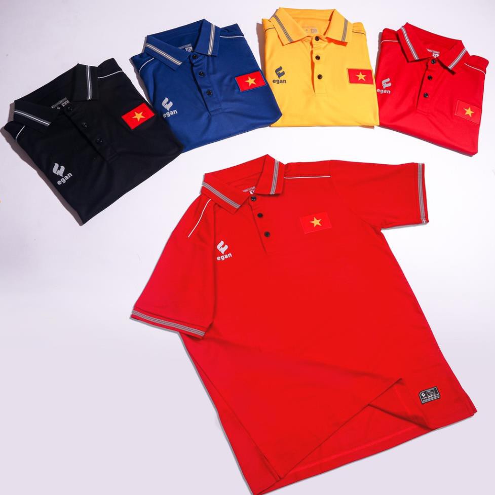 Áo thun thể thao nam có cổ polo cao cấp chống tia UV EGAN 03 phiên bản đặc biệt có lá cờ Việt Nam New