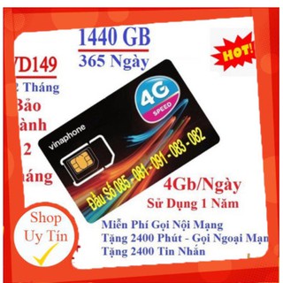 Sim VD149 TRỌN GÓI 12 THÁNG KHÔNG NẠP TIỀN - 4GB/NGÀY - 120GB/THÁNG DATA TỐC ĐỘ CAO 4.8