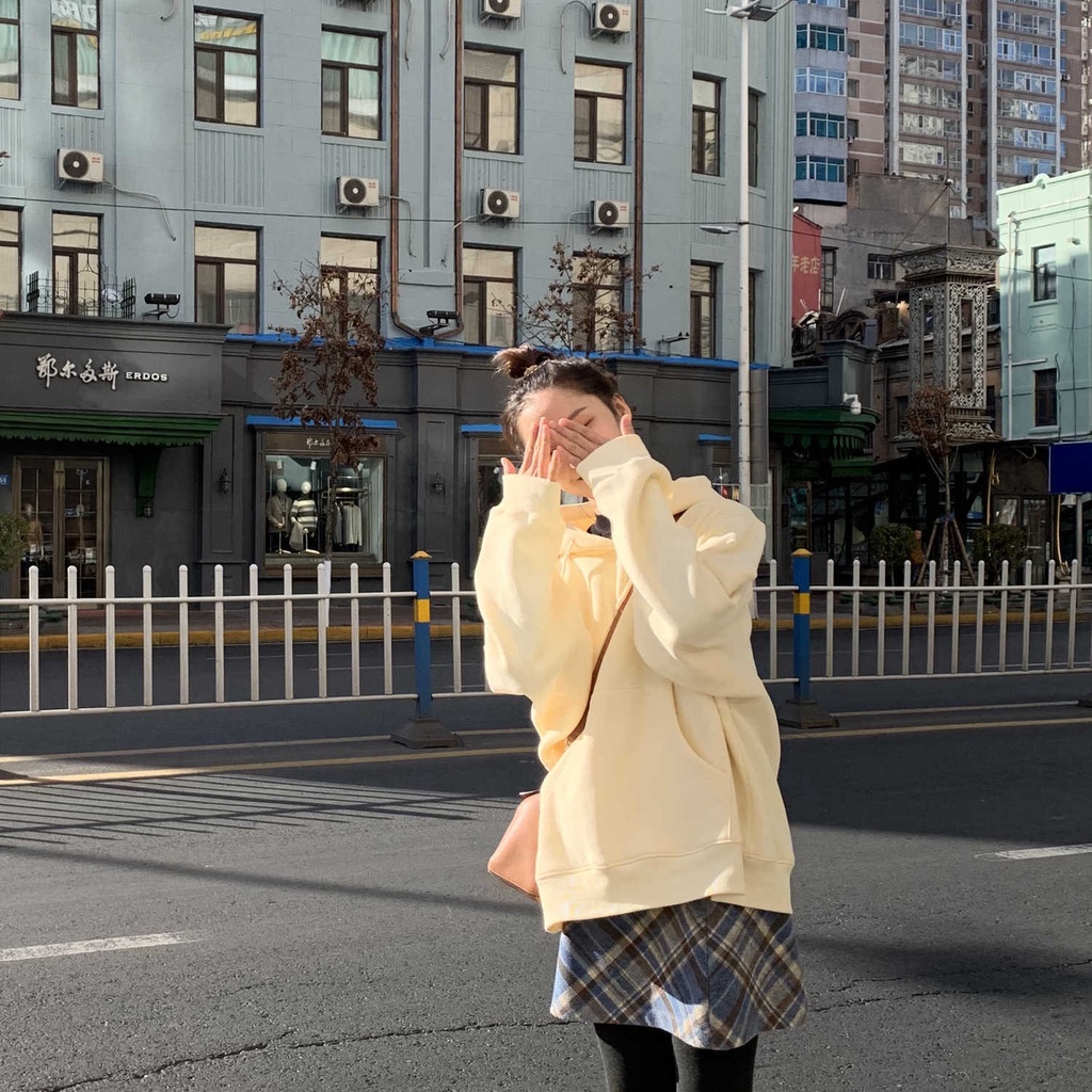 Áo hoodie mỏng dáng rộng phong cách Hàn Quốc thời trang xuân thu hàng mới