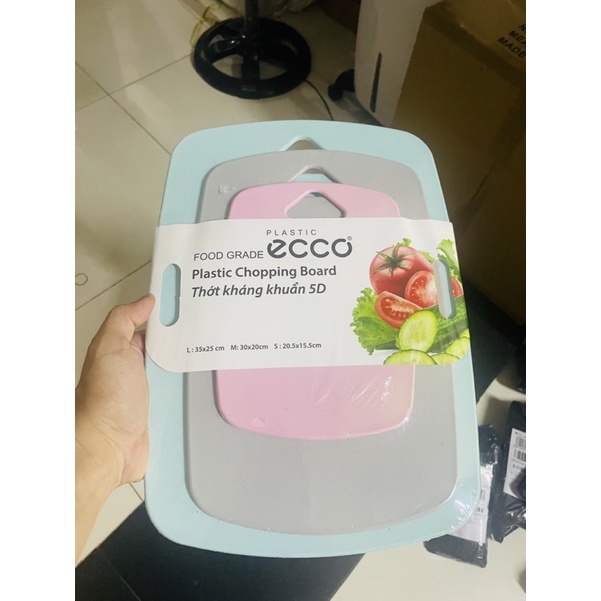 Bộ 3 Thớt Nhựa ECCO Kháng Khuẩn.