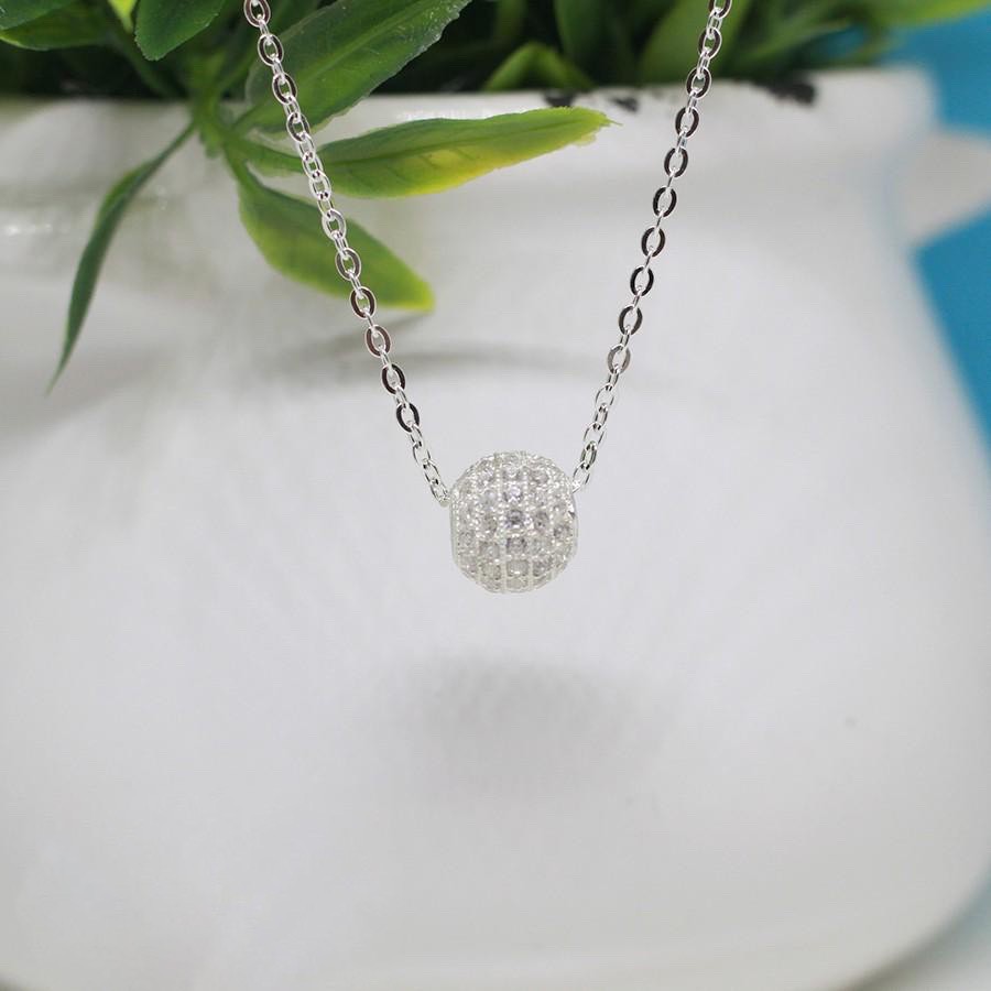 Dây Chuyền Bạc Quả Cầu Đính Đá Cubic Minh Canh Jewelry