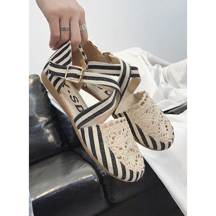 D478- giày bệt vải quai chéo, giày búp bê đế bệt nữ tính phong cách Hàn Quốc