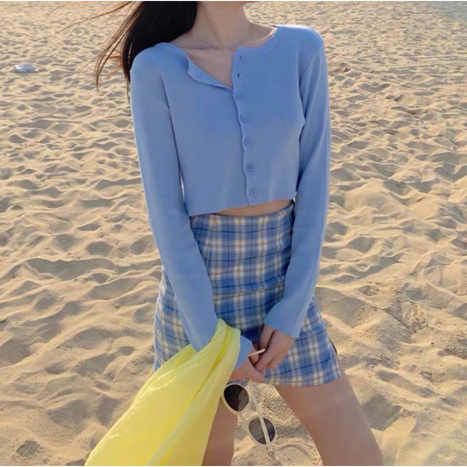 Chân váy kẻ caro dáng chữ A nhiều màu ULZZANG V-01 | BigBuy360 - bigbuy360.vn