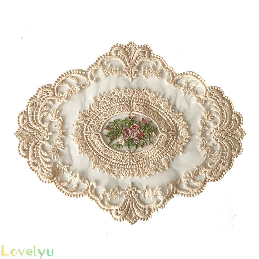 【LOVELYU】Vintage Embroidered Lace Tablecloth Dining Table Runner Cover Wedding Home Decor【Good Quality】