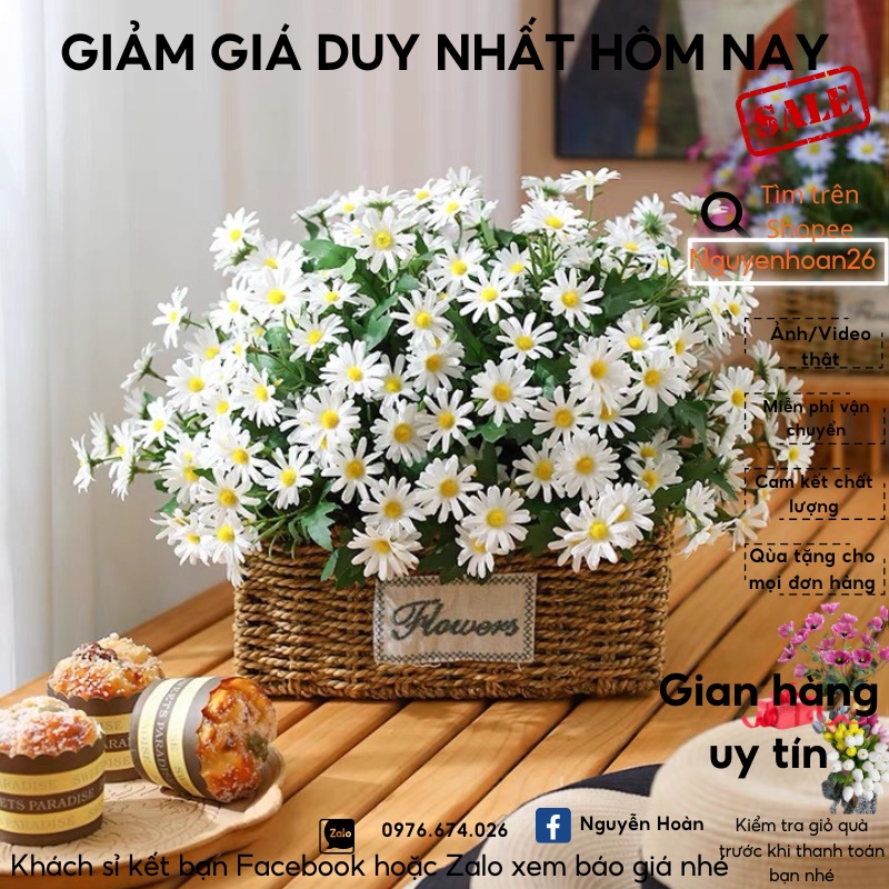 Hoa cúc giả_Cúc hoạ mi hàng đẹp nhiều màu sắc giống thật LOẠI 1, phù hợp trang trí nhà cửa