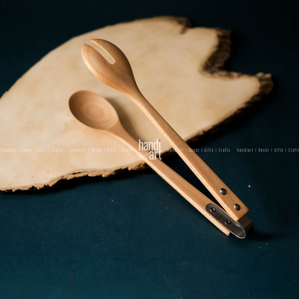 Kẹp/gắp thức ăn bằng gỗ beech - Wooden clip
