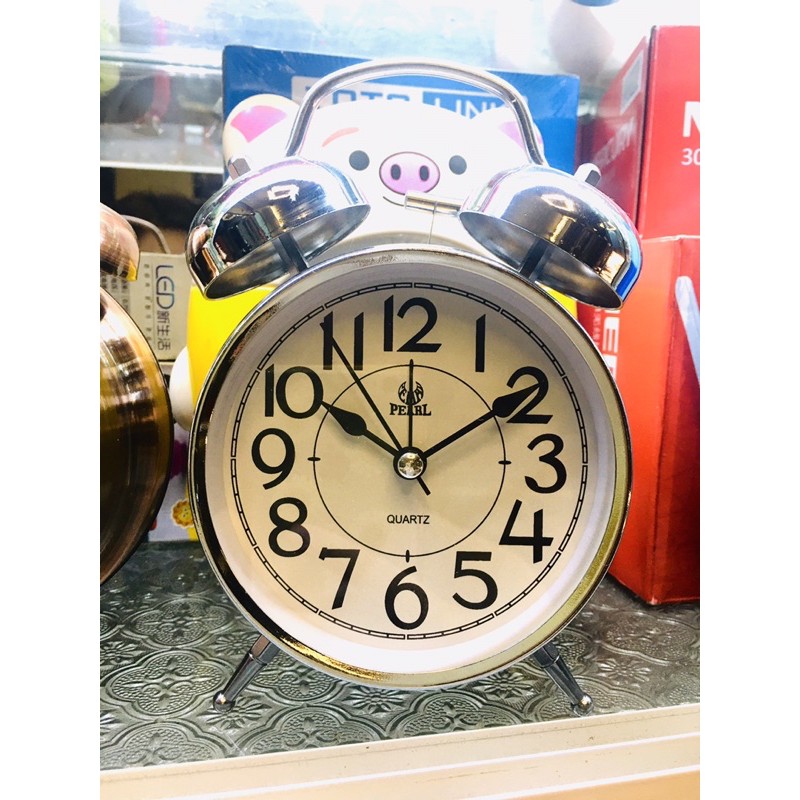 ⏰ Đồng hồ báo thức hợp kim 2 quả chuông gõ kiểu cổ điển + Tặng kèm pin 🌸
