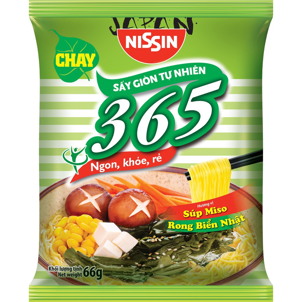 Mì không chiên Nissin 365 xí quách thịt bằm gói 64g (đủ 4 vị best seller) | BigBuy360 - bigbuy360.vn