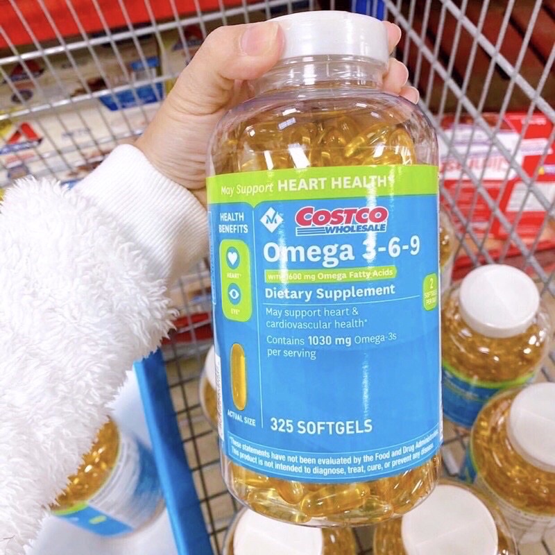 Viên uống Omega 3 6 9 Mỹ Support Heart Health Member's Mark 325 viên nắp trắng