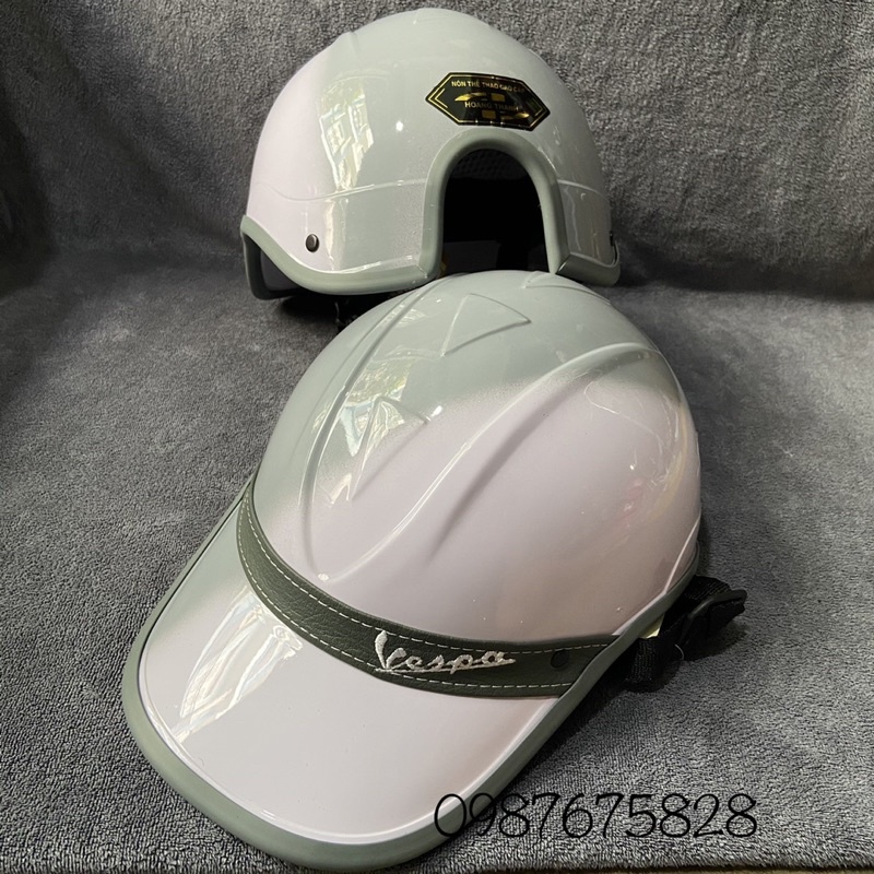 💥 XẢ XẢ 💥 nón bảo hiểm kết NAM /NỮ đai da vespa 2 màu phủ nano