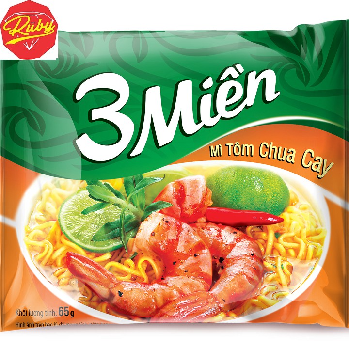 Mì 3 Miền Tôm chua cay 65g (30 gói)