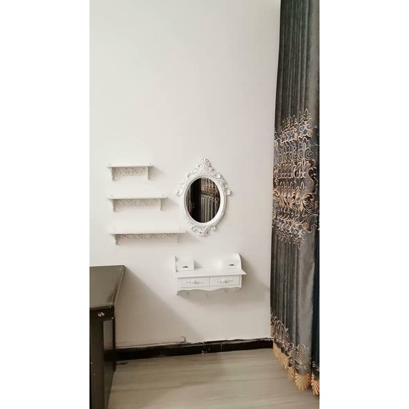 [ Hàng chọn ] Bàn trang điểm treo, Gương nhựa ABS, Kệ gỗ MDF chống thấm | BigBuy360 - bigbuy360.vn