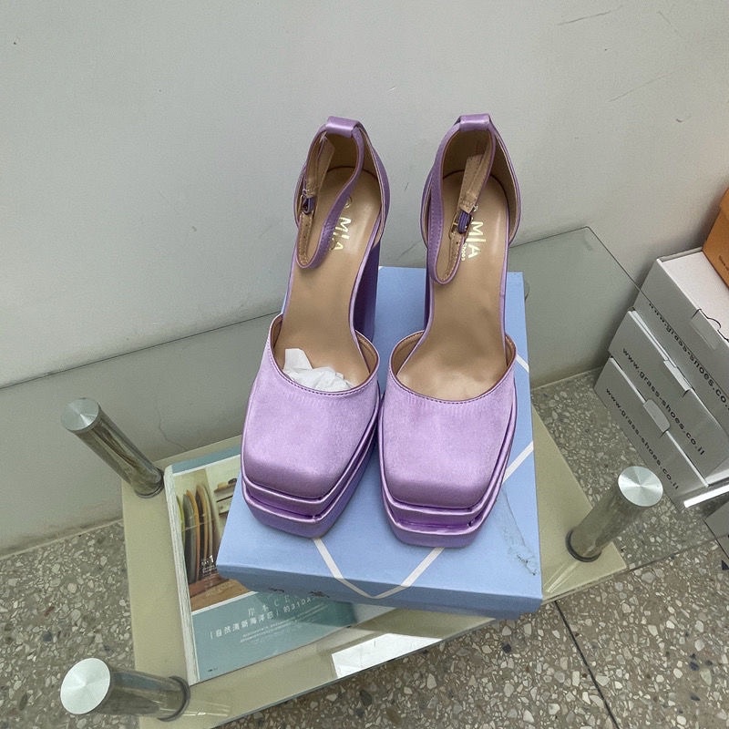 Guốc 14cm satin các màu