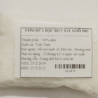 50g cơm dừa sấy khô nguyên chất