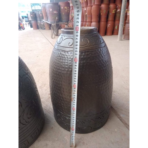 Bình hoa dáng chuông 50cm-Gốm sành phù lãng