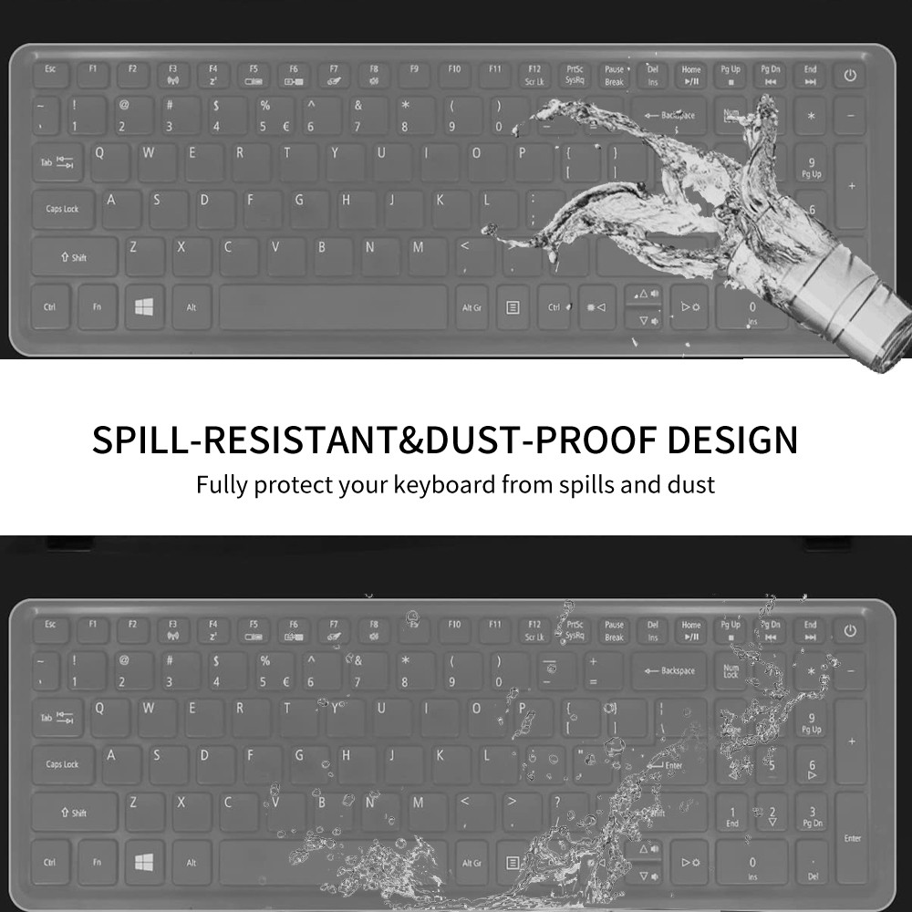 Vỏ bảo vệ bàn phím silicon siêu mỏng chống thấm nước cho máy tính xách tay Notebook 13-17inch