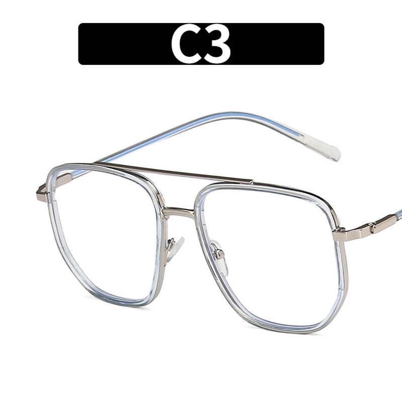 Mắt Kính Gọng Vuông Kim Loại Chống Ánh Sáng Xanh Có Thể Thay Thế Được