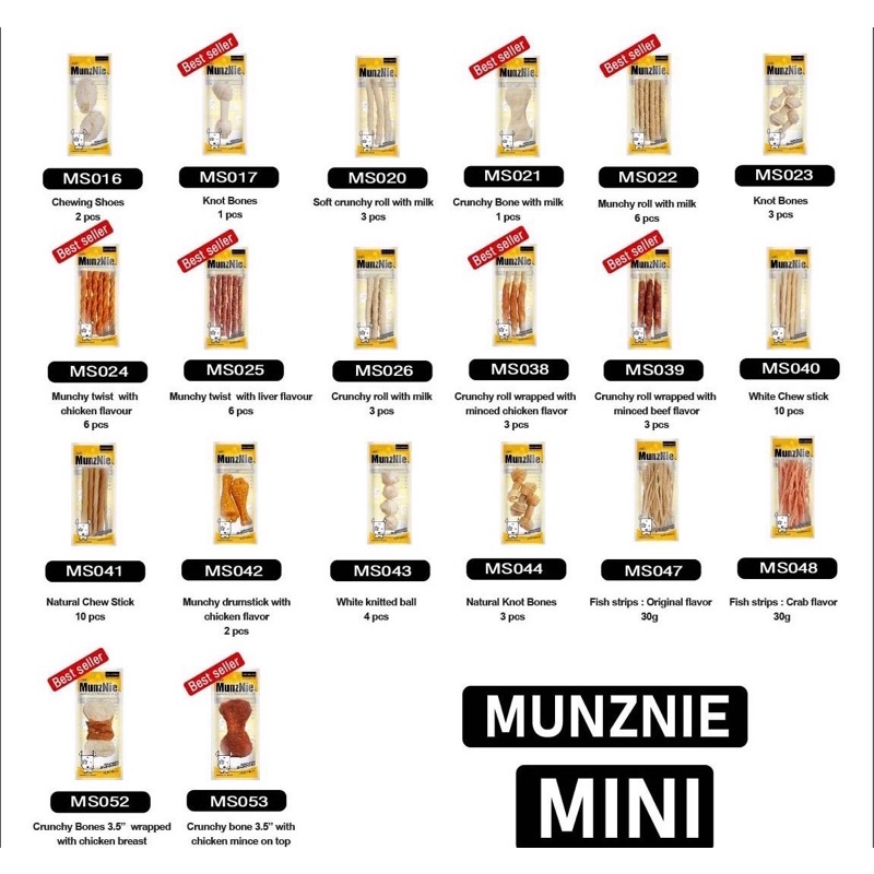 🇹🇭 Snack Xương Thưởng Khô Gà Sấy MunZnie Nhiều Mẫu Gói Nhỏ