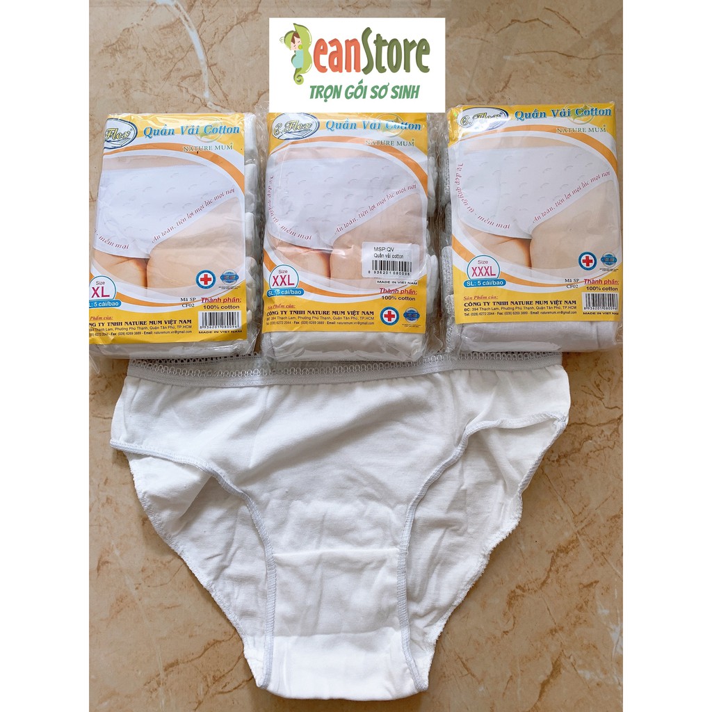 Quần lót giấy chất liệu vải cotton G.flex Nature Mum - bịch 5c