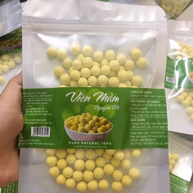 1 HŨ VIÊN MẦM ĐẬU NÀNH NGUYÊN SƠ CÓ CHỨNG NHẬN VSATTP