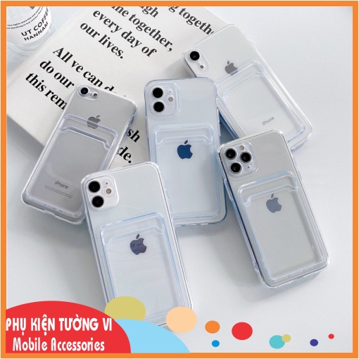 Ốp lưng silicon có khe đựng thẻ cho iPhone