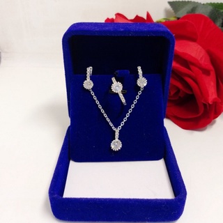 Set Bộ Trang Sức Bạc Nữ Hot hit Gồm Dây mặt, Bông, Nhẫn Có Lẻ - Trang sức Vàng Bạc Hoà Thảo HTJ
