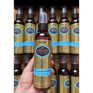Xịt dưỡng Hask argan oil phục hồi tóc, làm mềm mại bóng mượt 5 in 1 leave in spray from Morocco