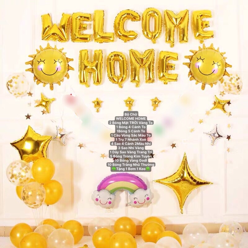 Bóng WELCOME HOME Trang Trí Siêu Hot