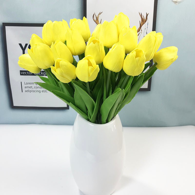 Bộ 10 Hoa tulip Nhân Tạo Chất Liệu PU Dùng Để Trang Trí Nhà 34cm