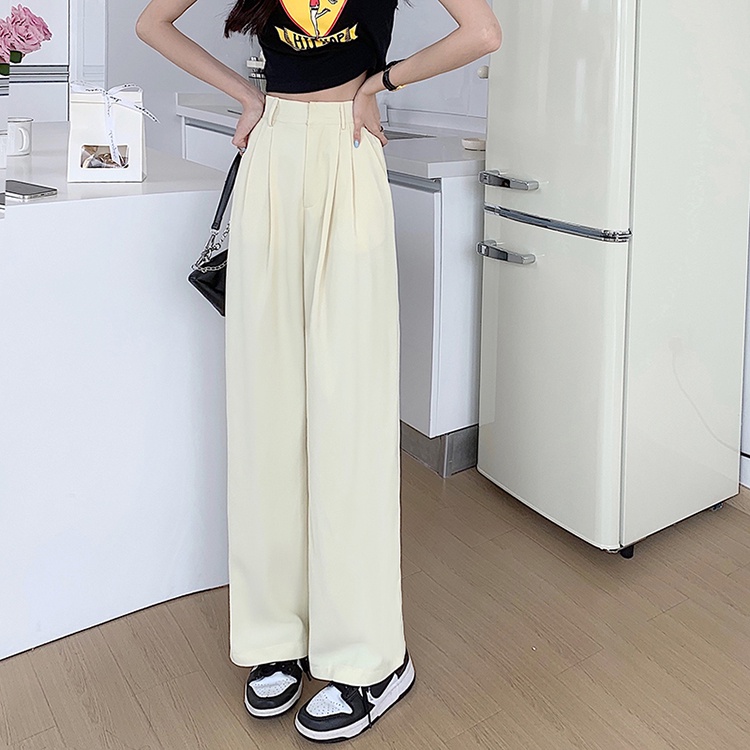 Quần dài ống rộng SUXI lưng cao phong cách mùa hè thời trang cho nữ