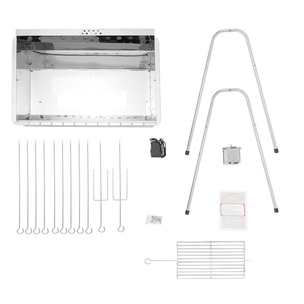 Bếp nướng than hoa tự xoay V5+ cỡ ĐẠI, thiết kế độc quyền 2020, tặng bộ phụ kiện vỉ xiên 200K. Bếp nướng ngoài trời