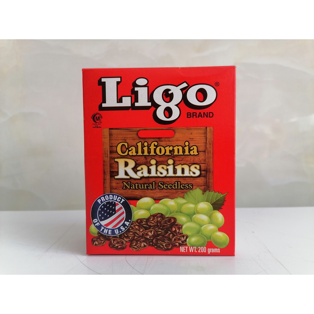 Nho khô USA LIGO California Raisins Natural Seedless 200g (halal)