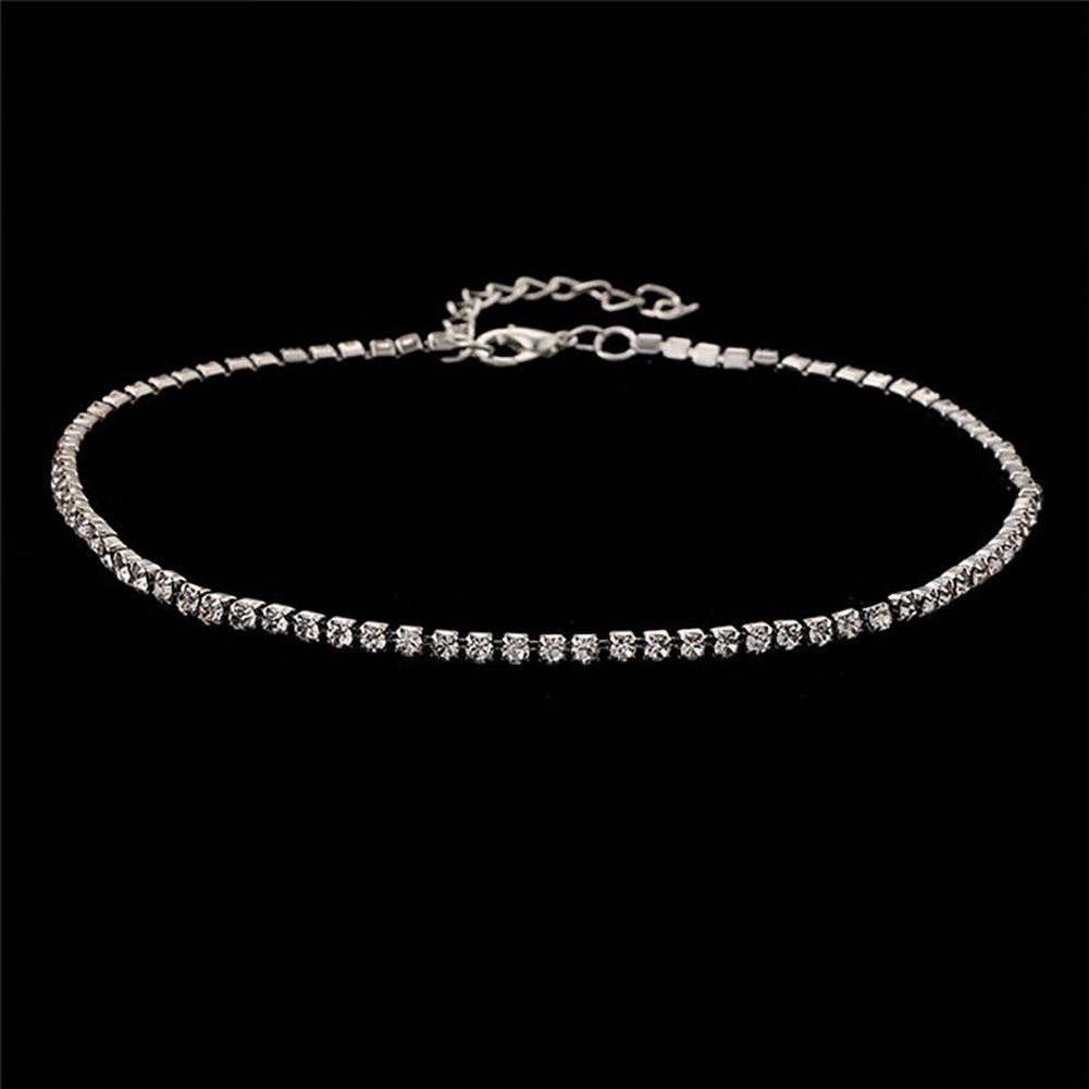 Vòng cổ choker đính đá mặt trăng giả kim cương nhân tạo lấp lánh