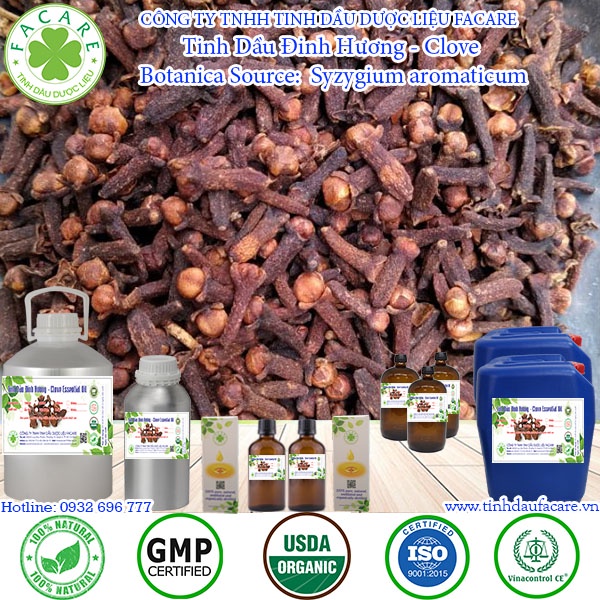 Tinh dầu Đinh Hương Clove essential oil giúp làm giảm căng thẳng, ổn định huyết áp - 10ml/50ml/100ml