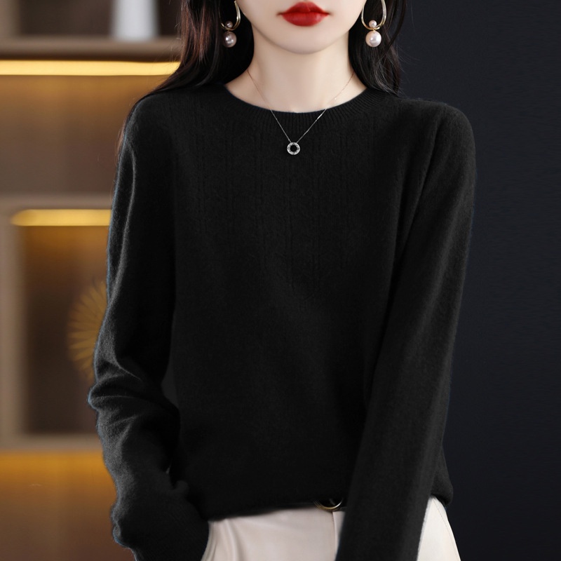 Áo Sweater Tay Dài Cổ Tròn Dáng Ôm Phong Cách Thời Trang Thu Đông Mới 2022