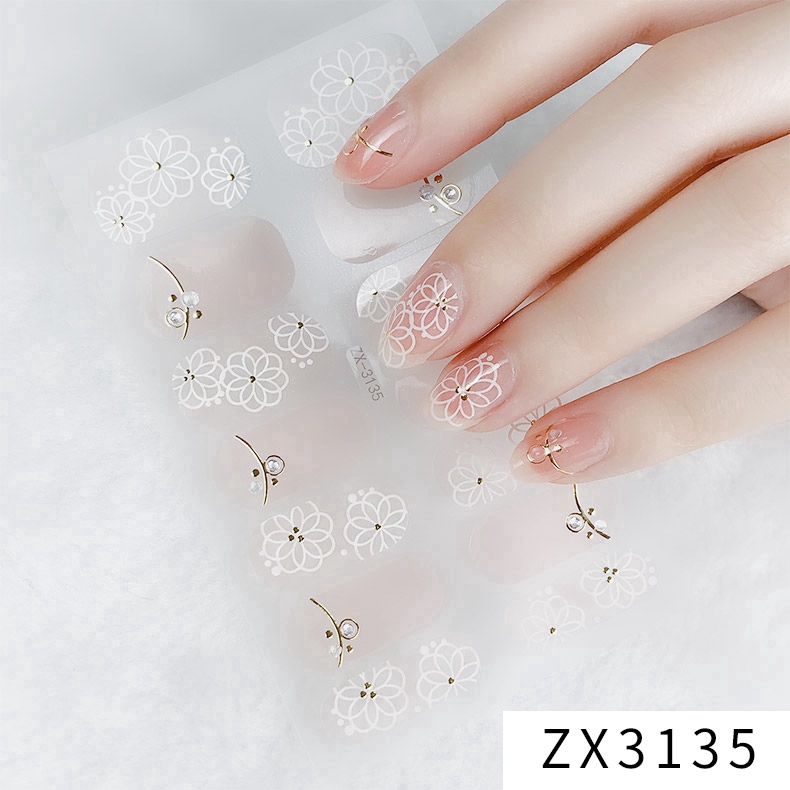 Miếng dán móng tay nghệ thuật 3D màu gradient ZX3132-3149