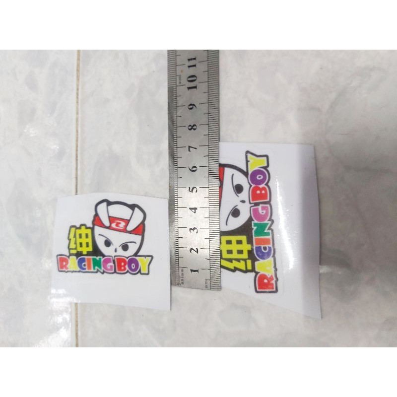 Tem Decal RacingBoy Mới Dán Xe, Nón 4cm x 7cm