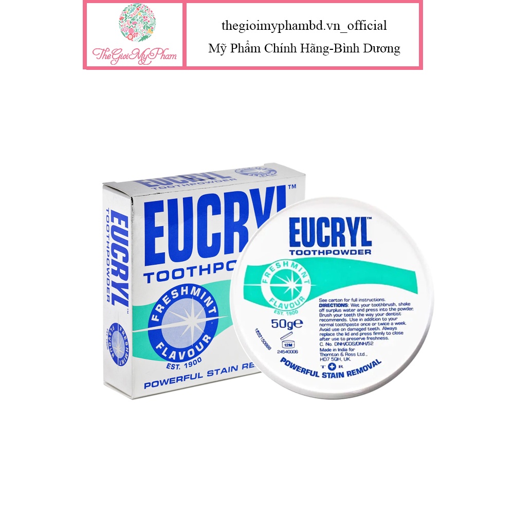 Bột Làm Trắng Răng Eucryl Toothpowder 50g