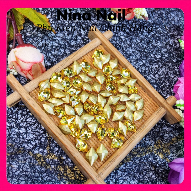 Đá Khối Gắn Móng ,Đá Khối Nail Mã DG size 9*14mm Siêu Sáng