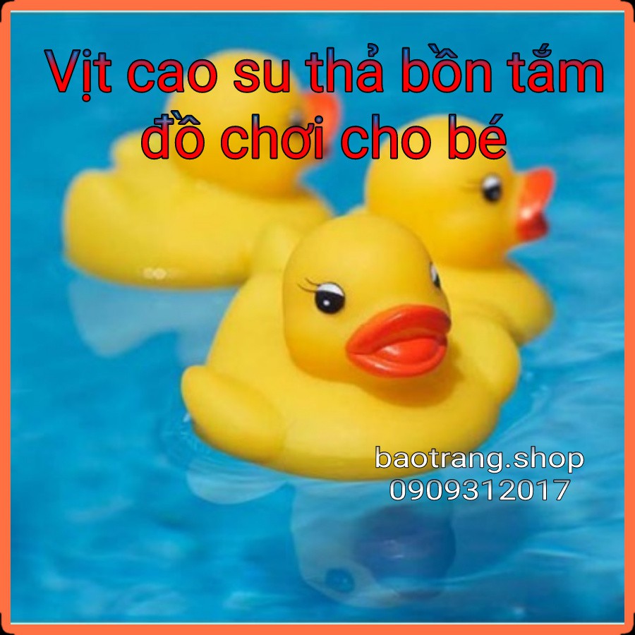 [Siêu rẻ] Set 5 con vịt cao su bóp kêu chít chít đồ chơi thả bồn tắm cho bé