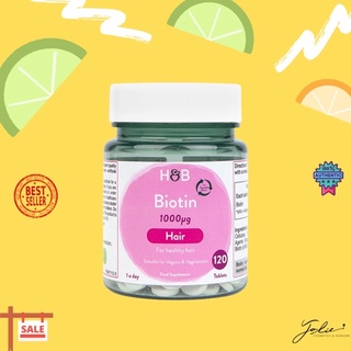 (BILL UK) Dưỡng mọc tóc H & B (Holland & Barrett) Biotin 1000ugh 120 viên