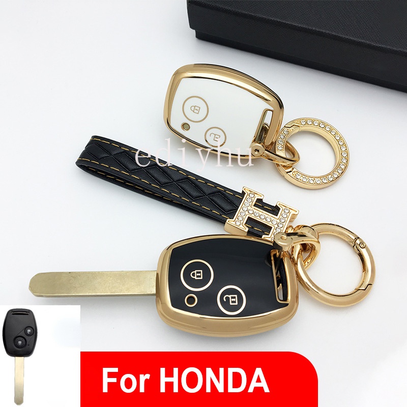 TPU Car Key Case Cover For Honda Fit CIVIC JAZZ Pilot Accord CR-V Freed Freed Pilot Step WGN Insight 2 button Key Holder Shell keychain keyring